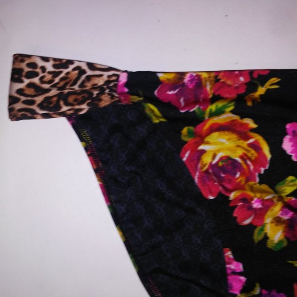 Victoria Secret Swim Bikini Bottom Large Black Red Pink Floral Leopard 2012 Coll - Picture 8 of 11